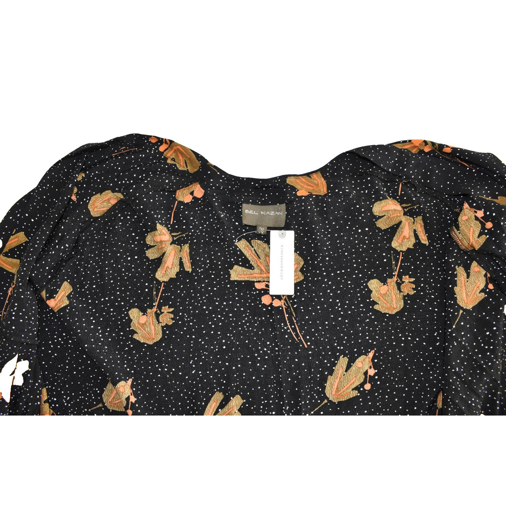 A5 NWT ANTHROPOLOGIE BEL KAZAN Black Motif Rayon Sadie Duster Kimono Size OS - Picture 4 of 7